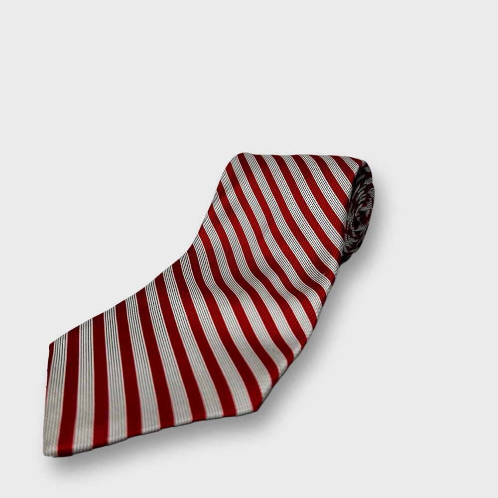 Brooks Brothers | Striped Silk Stain Resistant Tie‎ Red and Gray Stripe
